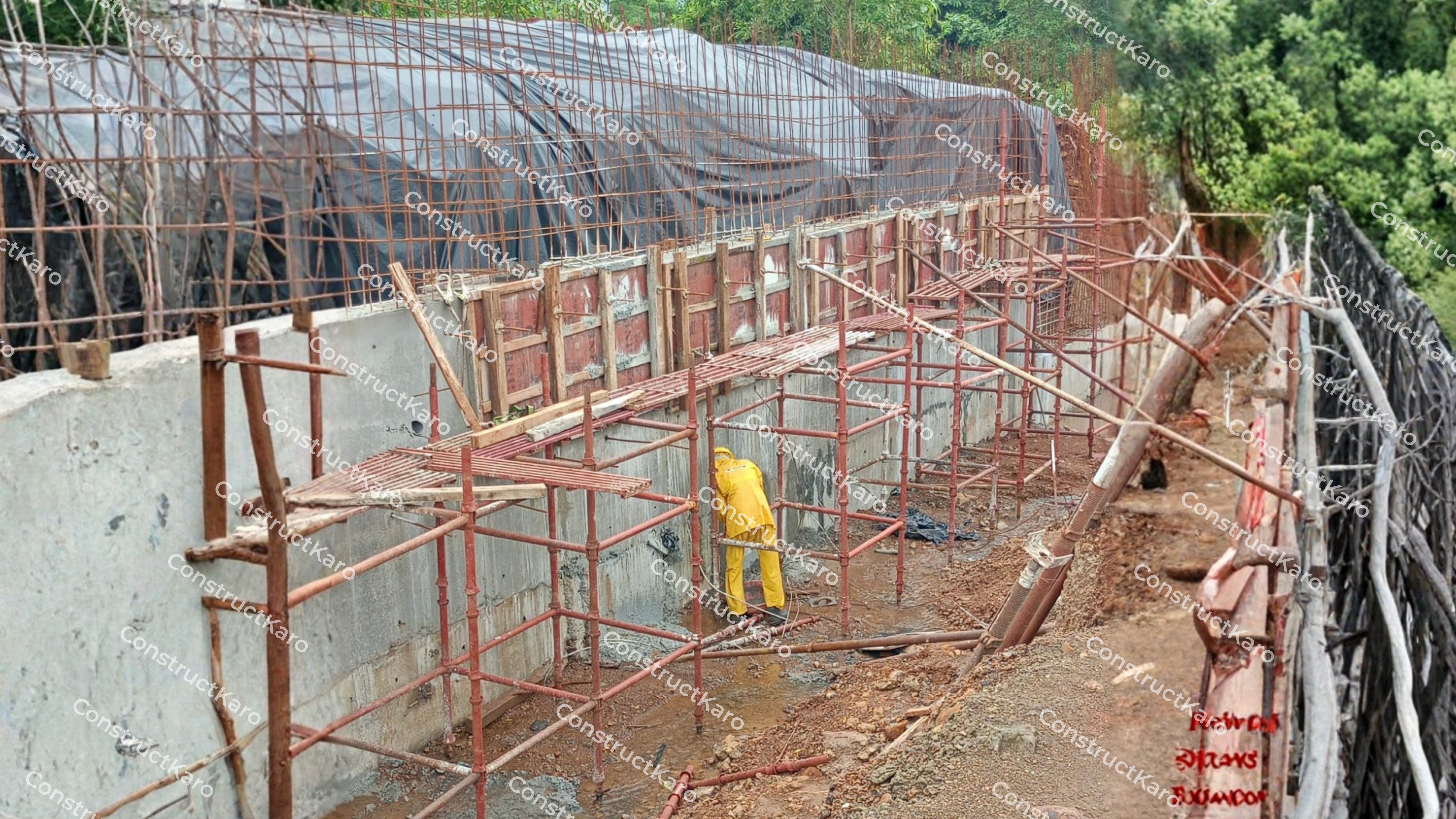 Retaining Wall Work Near Imagica